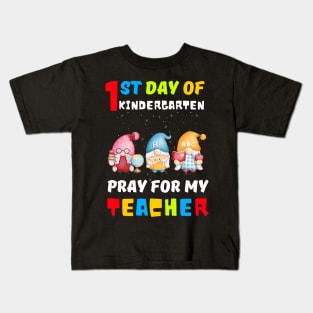 Gnomes First Day Of Preschool Pray For My Teacher Kids T-Shirt